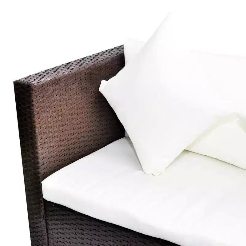 vidaXL Loungemöbel-Set, 4-teilig, mit Couchtisch, Rattan – Braun
