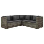 vidaXL Loungemöbel-Set, 4-teilig, mit Couchtisch, Rattan – Braun
