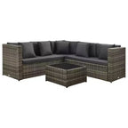 vidaXL Loungemöbel-Set, 4-teilig, mit Couchtisch, Rattan – Braun
