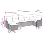 vidaXL Loungesofa-Set 7-tlg. Braun und Rot 287,5 x 122,5 x 85 cm - Braun und Rot ohne Tisch