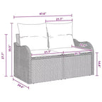 vidaXL Loungesofa-Set 7-tlg. Braun und Rot 287,5 x 122,5 x 85 cm - Braun und Rot ohne Tisch