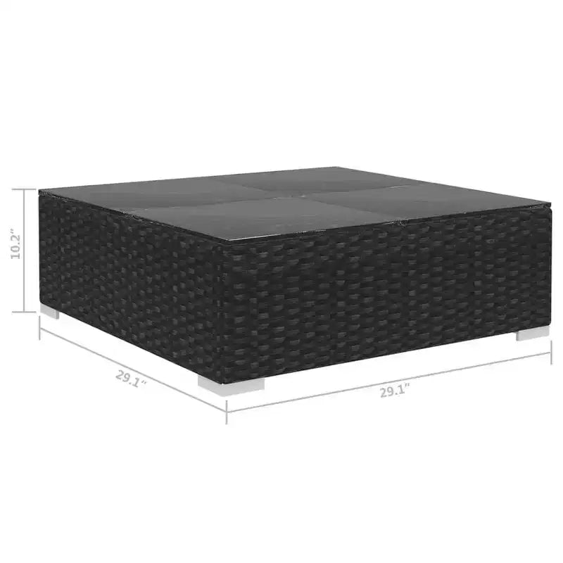 vidaXL Gartenmöbel-Set 4-teiliges Terrassensofa mit Tisch Polyrattan - Grau