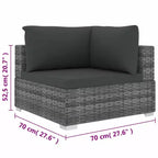 vidaXL Gartenmöbel-Set 4-teiliges Terrassensofa mit Tisch Polyrattan - Grau