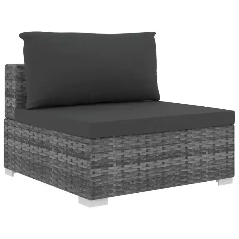 vidaXL Gartenmöbel-Set 4-teiliges Terrassensofa mit Tisch Polyrattan - Grau