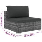 vidaXL Gartenmöbel-Set 4-teiliges Terrassensofa mit Tisch Polyrattan - Grau