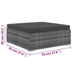 vidaXL Gartenmöbel-Set 4-teiliges Terrassensofa mit Tisch Polyrattan - Grau