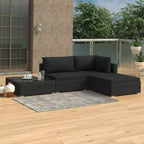 vidaXL Gartenmöbel-Set 4-teiliges Terrassensofa mit Tisch Polyrattan - Grau