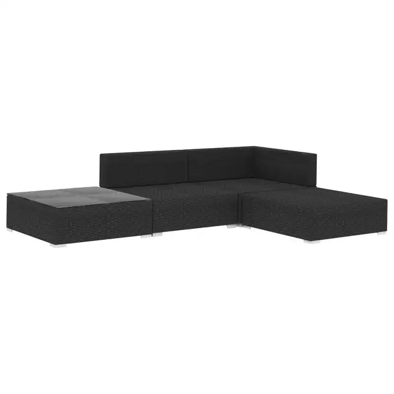 vidaXL Gartenmöbel-Set 4-teiliges Terrassensofa mit Tisch Polyrattan - Grau