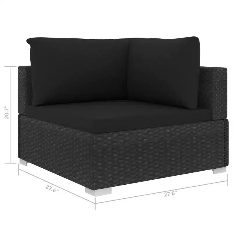 vidaXL Gartenmöbel-Set 4-teiliges Terrassensofa mit Tisch Polyrattan - Grau