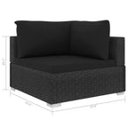vidaXL Gartenmöbel-Set 4-teiliges Terrassensofa mit Tisch Polyrattan - Grau