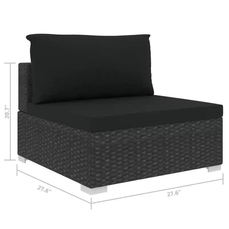 vidaXL Gartenmöbel-Set 4-teiliges Terrassensofa mit Tisch Polyrattan - Grau