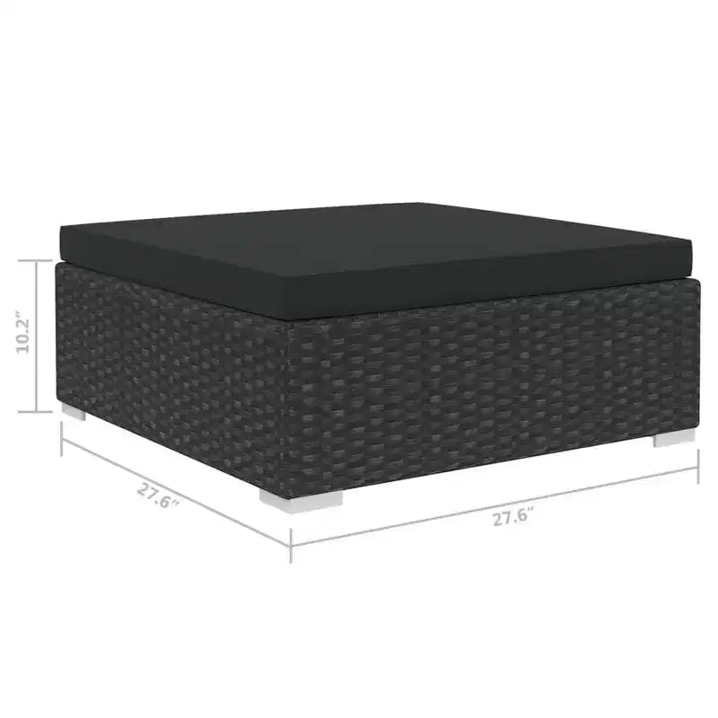 vidaXL Gartenmöbel-Set 4-teiliges Terrassensofa mit Tisch Polyrattan - Grau