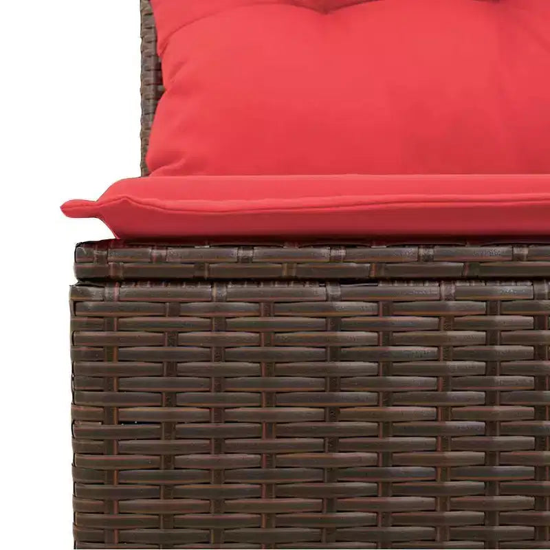 vidaXL Garten-Sitzgruppe mit Kissen 10-tlg. Braun Polyrattan