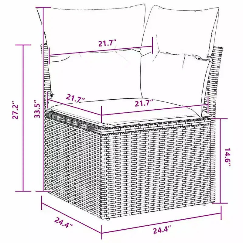 vidaXL Garten-Sitzgruppe mit Kissen 10-tlg. Braun Polyrattan