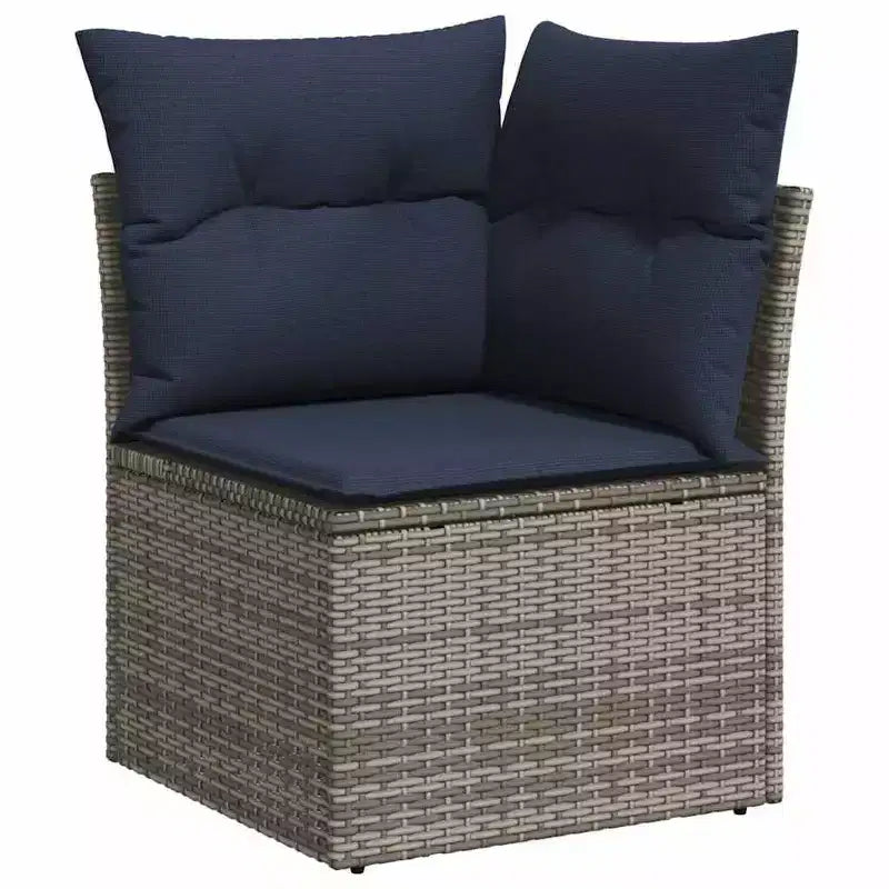vidaXL Garten-Sitzgruppe mit Kissen 10-tlg. Braun Polyrattan