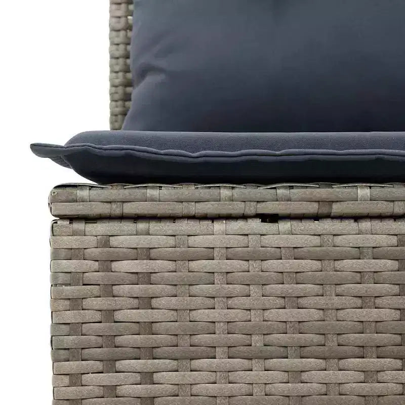 vidaXL Garten-Sitzgruppe mit Kissen 10-tlg. Braun Polyrattan