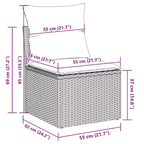 vidaXL Garten-Sitzgruppe mit Kissen 10-tlg. Braun Polyrattan