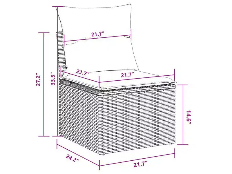 vidaXL Garten-Sofa-Set 8-teilig Braun Polyrattan