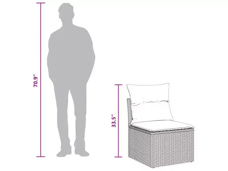 vidaXL Garten-Sofa-Set 8-teilig Braun Polyrattan