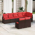 vidaXL Garten-Sofa-Set 8-teilig Braun Polyrattan