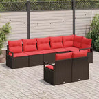vidaXL Garten-Sofa-Set 8-teilig Braun Polyrattan