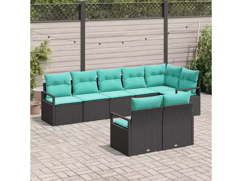 vidaXL Garten-Sofa-Set 8-teilig Braun Polyrattan