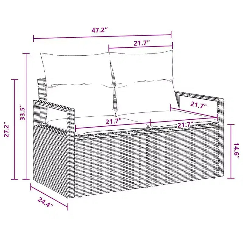 vidaXL Garten-Sofa-Set 8-teilig Braun Polyrattan