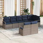 vidaXL Garten-Sofa-Set 8-teilig Braun Polyrattan