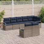 vidaXL Garten-Sofa-Set 8-teilig Braun Polyrattan