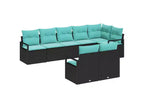 vidaXL Garten-Sofa-Set 8-teilig Braun Polyrattan