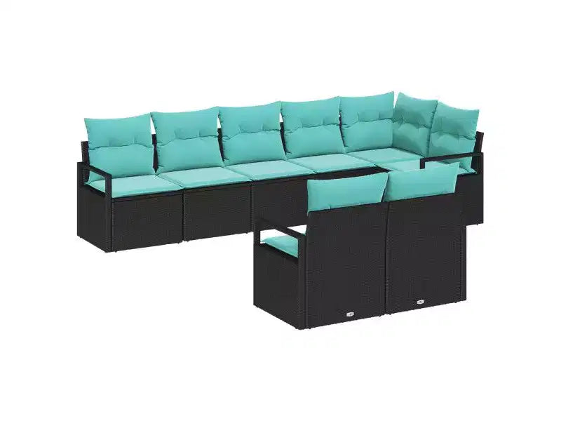 vidaXL Garten-Sofa-Set 8-teilig Braun Polyrattan