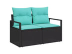 vidaXL Garten-Sofa-Set 8-teilig Braun Polyrattan