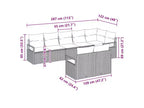 vidaXL Garten-Sofa-Set 8-teilig Braun Polyrattan