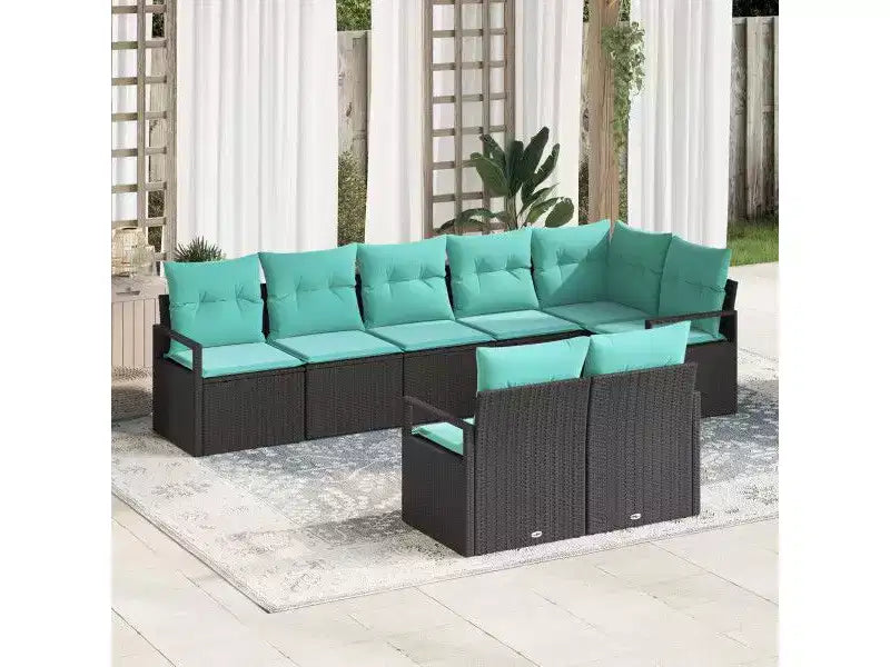 vidaXL Garten-Sofa-Set 8-teilig Braun Polyrattan