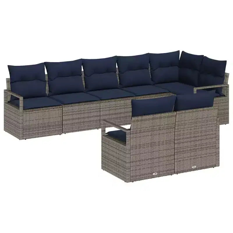 vidaXL Garten-Sofa-Set 8-teilig Braun Polyrattan