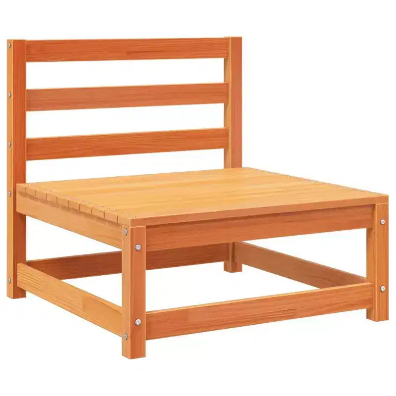 vidaXL Garten-Sofa-Set Massives Kiefernholz Großes Modulares Outdoor-Sofa - Naturkiefer Ohne Kissen