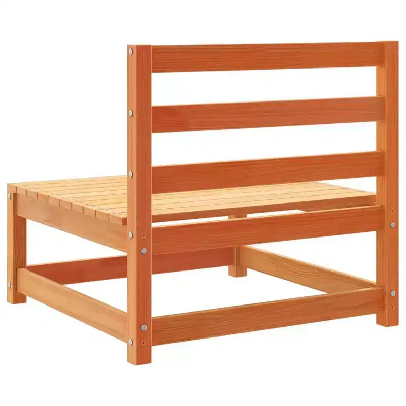 vidaXL Garten-Sofa-Set Massives Kiefernholz Großes Modulares Outdoor-Sofa - Naturkiefer Ohne Kissen