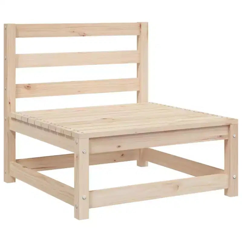 vidaXL Garten-Sofa-Set Massives Kiefernholz Großes Modulares Outdoor-Sofa - Naturkiefer Ohne Kissen