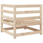 vidaXL Garten-Sofa-Set Massives Kiefernholz Großes Modulares Outdoor-Sofa - Naturkiefer Ohne Kissen
