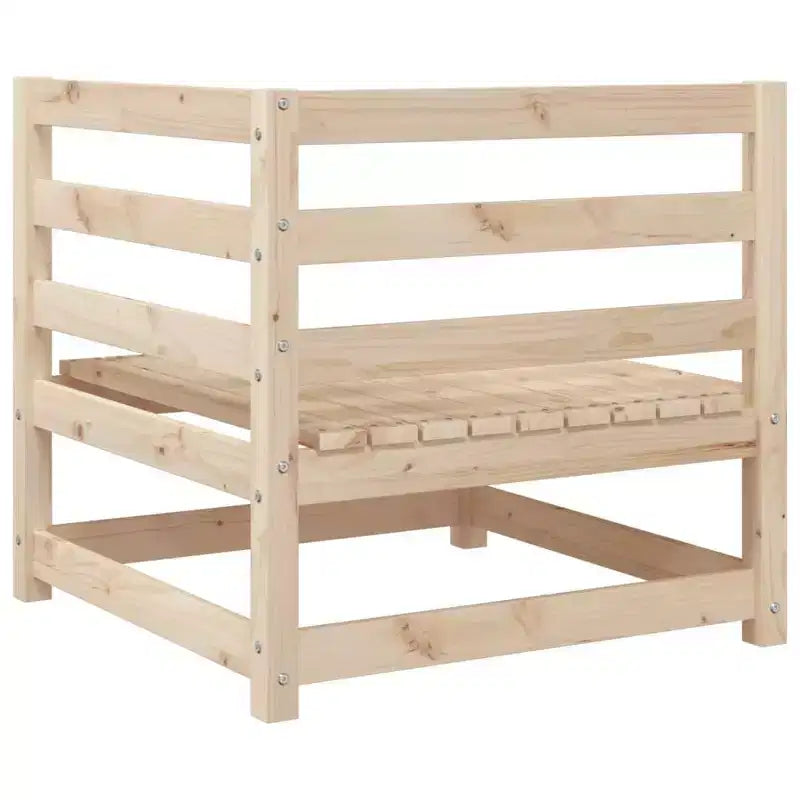 vidaXL Garten-Sofa-Set Massives Kiefernholz Großes Modulares Outdoor-Sofa - Naturkiefer Ohne Kissen