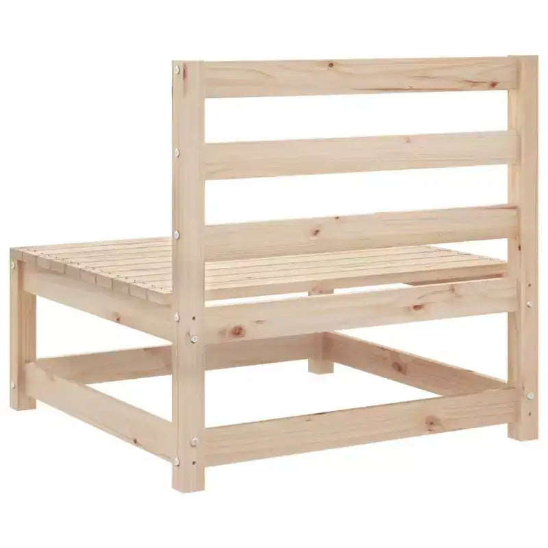 vidaXL Garten-Sofa-Set Massives Kiefernholz Großes Modulares Outdoor-Sofa - Naturkiefer Ohne Kissen