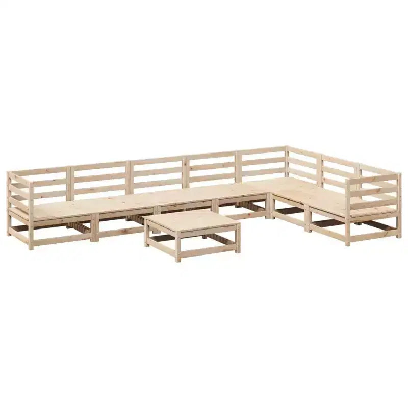 vidaXL Garden Sofa Set Solid Pine Wood Large Modular Outdoor Sectional - Natural Pine Without Cushion