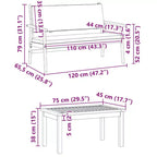vidaXL Garten-Sofa-Set 4-tlg. Braun 75 x 45 x 38 cm Massivholz Akazie