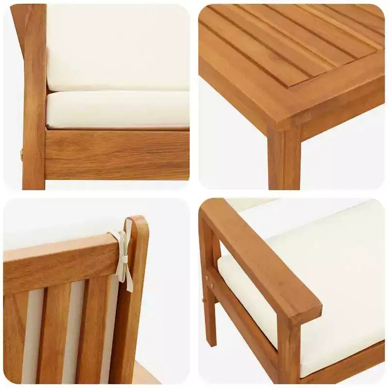 vidaXL Garten-Sofa-Set 4-tlg. Braun 75 x 45 x 38 cm Massivholz Akazie