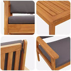 vidaXL Garten-Sofa-Set 4-tlg. Braun 75 x 45 x 38 cm Massivholz Akazie