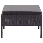 vidaXL Loungeset 3-teilig Polyrattan Sitzgruppe mit Couchtisch