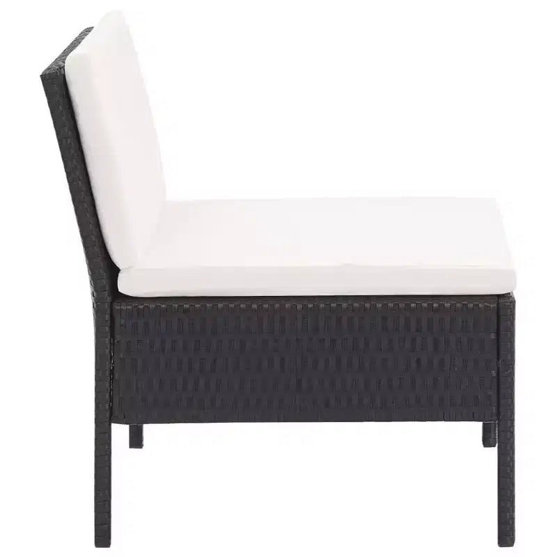 vidaXL Loungeset 3-teilig Polyrattan Sitzgruppe mit Couchtisch
