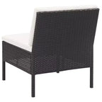 vidaXL Loungeset 3-teilig Polyrattan Sitzgruppe mit Couchtisch