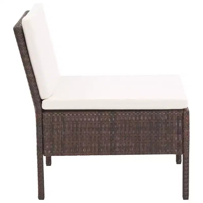 vidaXL Loungeset 3-teilig Polyrattan Sitzgruppe mit Couchtisch