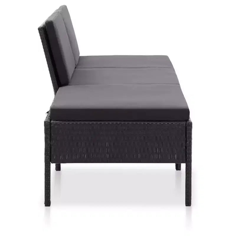 vidaXL Loungeset 3-teilig Polyrattan Sitzgruppe mit Couchtisch